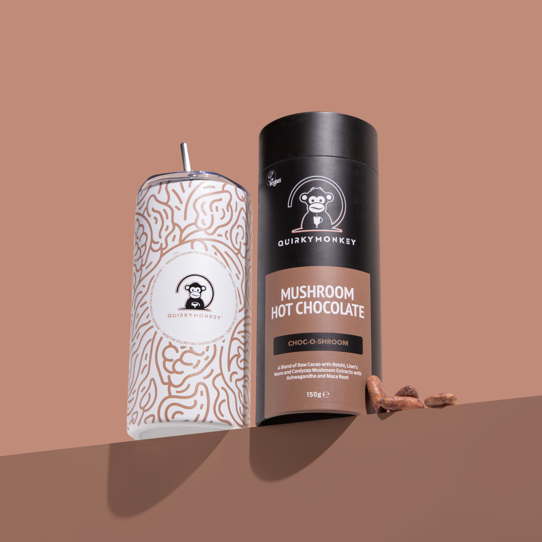 Quirky Monkey Stainless Steel Tumbler & Straw 450ml (15oz)