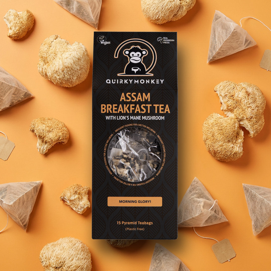 Assam Breakfast Tea with Lion's Mane – 15 Pyramid Teabags