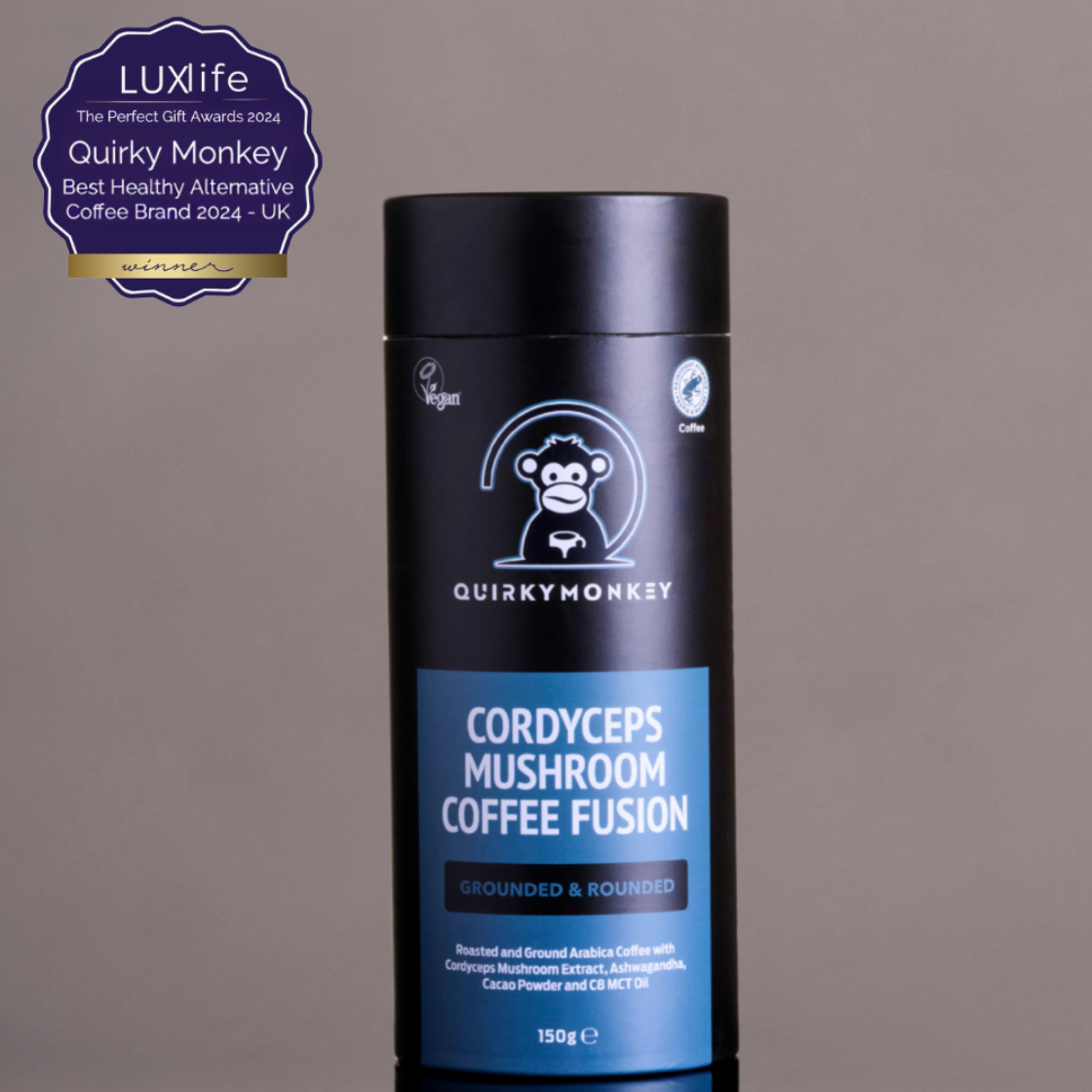 Quirky Monkey Cordyceps Mushroom Coffee Fusion (Grounded & Rounded) 150g