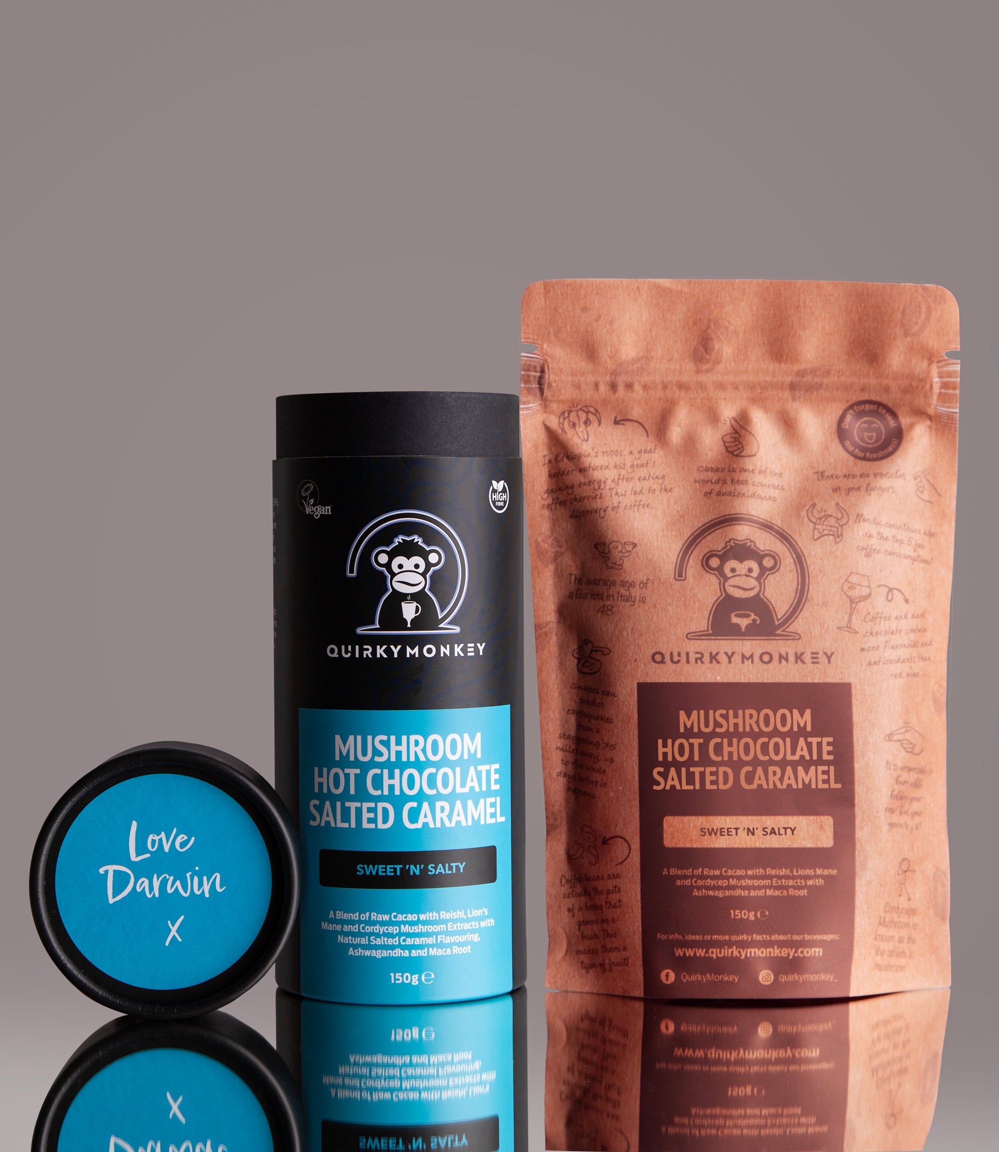 Quirky Monkey Salted Caramel Mushroom Hot Chocolate (Sweet ‘N’ Salty) 150g