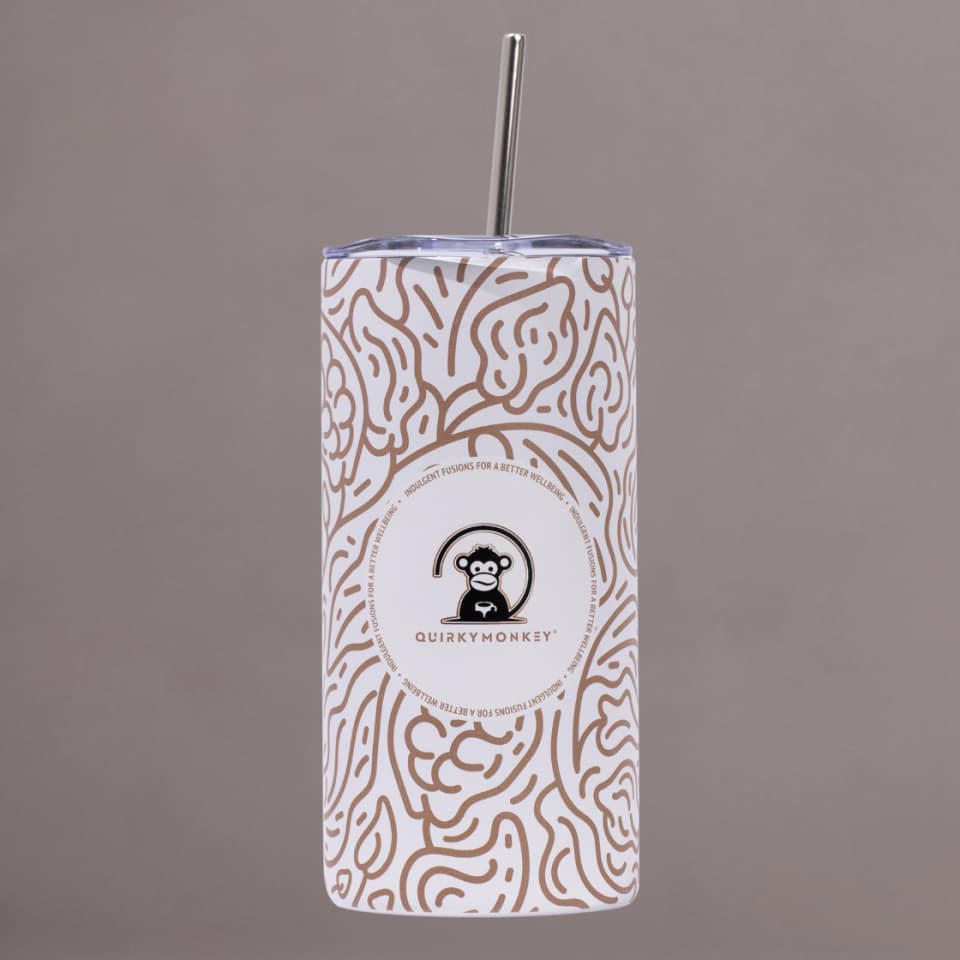 Quirky Monkey Stainless Steel Tumbler & Straw 450ml (15oz)